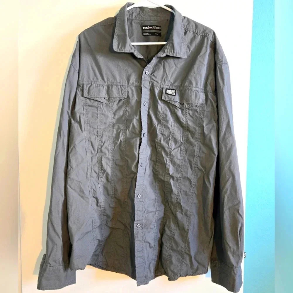 Ecko Unltd. Gray Button-Up Shirt Size 3XL